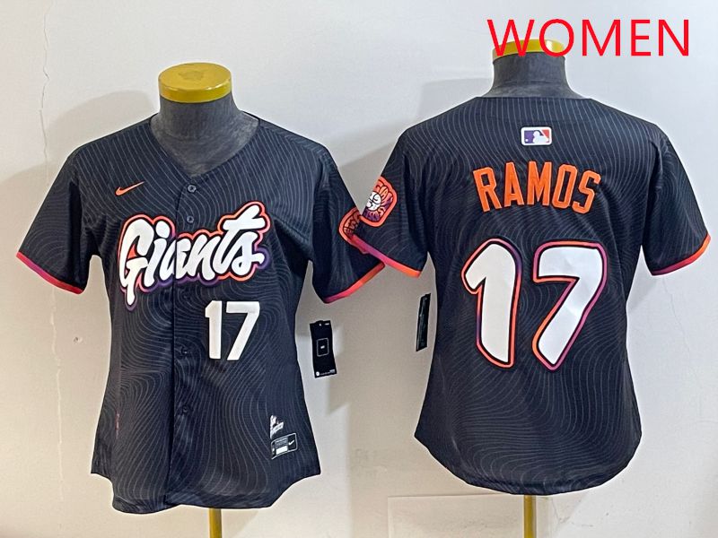 Women San Francisco Giants #17 Ramos Black Joint Name 2025 Nike MLB Jersey style 5
